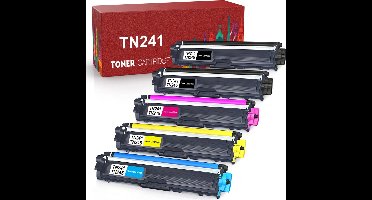 Voordeelset - 5 toner cartridges voor Brother TN-241/TN241BK, TN-245 C, TN245 M, TN245 Y - geschikt voor printers Brother DCP-9015 CDW , DCP-9020 CDW Brother HL-3140 CW , HL-3150 CDW , HL-3170 CDW Brother MFC-9140 CDN, 9330 CDW, 9340 CDW