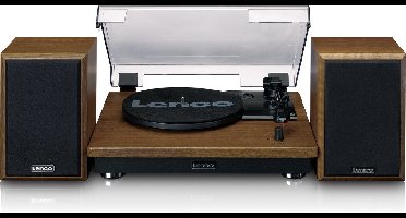 Lenco Platenspeler met Bluetooth - Twee externe Speakers - Auto-stop - LS-100WD -Hout