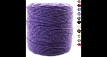 3mm x 200m Lavendel macramé katoenen koord Macrame Touw|kleuren om mee te knutselen|Garen voor Wandkleed en Plantenhanger Zelf Maken|Dromenvanger||engel van macramé