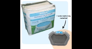 Interline ondertapijt - Grondzeil Zwembad - Onderzeil Zwembad - Zwembad Ondervloer - Bodemvilt Zwembad - Grondzeil - 10,5m x 5,50m Ovaal - Inclusief gratis Voetvormig Voetenbad