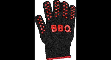 Elite BBQ handschoenen - hittebestendig tot 250 graden - zwart/rood - katoen - ovenwanten