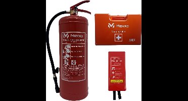 Schuimblusser 6 liter AB, BHV koffer & Blusdeken 120 x 180cm - Mexxo veiligheidsset - Met bevestigingsmiddelen - Mexxo