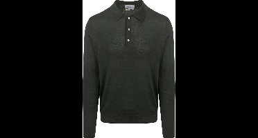 King Essentials The Robert Long Sleeve Poloshirt Merino Donkergroen - Maat XL - Heren - Pullovers