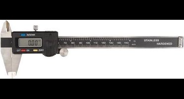 Toolland Digitale schuifmaat, 150 mm/6", met lcd-scherm, roestvrij staal
