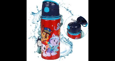 Paw Patrol Aluminium waterfles, drinkfles met tuit, aan riem 600 ml