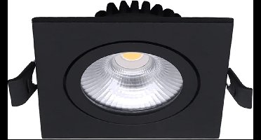 Laom Inbouwspot - Vierkant 6 watt - Dimbaar - Zwart - Geschikt voor woonkamer badkamer en keuken