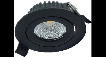 Argus inbouwspot - dimbaar 5 watt - 1 stuk - zwart extra warm wit IP44 geschikt voor badkamer en keuken