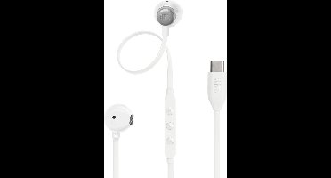 JBL Tune 305C - USB-C Oordopjes voor iPhone 15, 16 & 17 - Bedrade In-ear met Microfoon - Oortjes Bedraad - JBL Pure Bass Sound - Android & Laptop - Wit