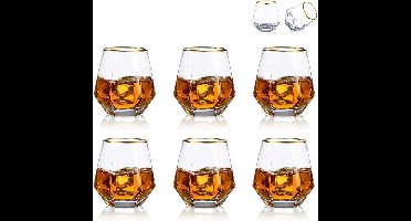 Diamant Whiskey Tumbler Set - Luxe Gekanteld Glaswerk - Voor een Verfijnde Drinkervaring