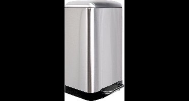 Perel metalen pedaalemmer met uitneembare emmer, solide antislipvoet en versterkte pedaal, ideaal voor thuis en op kantoor, inhoud 30 liter, rechthoekig 61,5 x 32,5 x 34,5 cm, grijs roestvrij staal