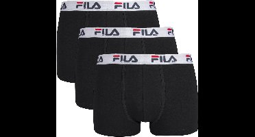 Fila Basic Boxershorts Witte Waistband - Maat S - 3 pack - Zwart