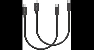 2x USB C naar USB C Kabel Zwart - 0,2 meter - Oplaadkabel voor Samsung Galaxy Z Flip 7 / Z Flip 6 / Z Flip 5 - Z Fold 7 / Z fold 6 / Z Fold 5