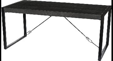 Livingfurn - Eetkamertafel Norris - 220x100x76 cm - Mangohout / Gecoat Staal