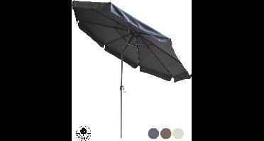 4gardenz® Parasol Rond 300 cm met Volant - Kantelbaar - UPF50+ - Antraciet