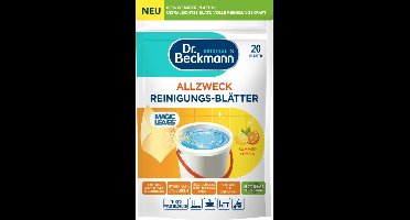 Dr. Beckmann Allesreiniger Magic Leaves - 20 Vellen - Summer Lemon - 100% Wateroplosbaar - Voor alle oppervlakken en vloeren