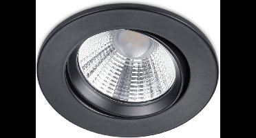 LED Spot - Inbouwspot - Torna Paniro - Rond 5W - Dimbaar - Warm Wit 3000K - Mat Zwart - Aluminium - Ø80mm