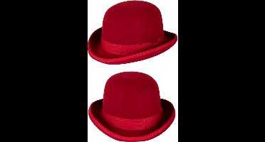 Luxe Bolhoed wolvilt rood mt.60 - zware kwaliteit - Festival evenement toneel party carnaval thema feest