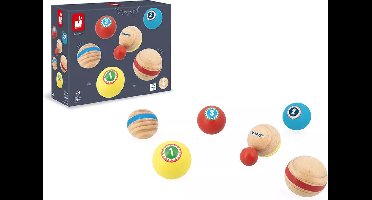 Janod Applepop - Petanque - Houten Petanquespel - Bevat 6 Ballen, 1 Jack En 1 Katoenen Opbergzak - Ideaal Voor 2 Of Meer Spelers - Geschikt Vanaf 3 Jaar