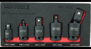 Kracht verloopdoppen set met kniestuk