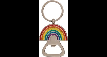 Regenboog Sleutelhanger met Flesopener – Vrolijk, Stevig & Altijd Handig