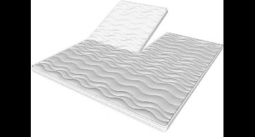 Toros Bedden - Topdekmatras Split - 140x200 - Koudschuim - 7cm - Anti Bacterieel - Wit