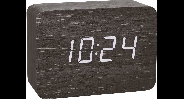 TFA Dostmann 60.2549.01 Wekker Zendergestuurd Hout, Donkerbruin Alarmtijden: 1