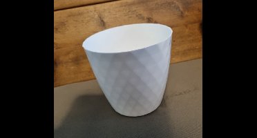 Bloempot VEGAS rond 14 cm Wit set van 2 stuks