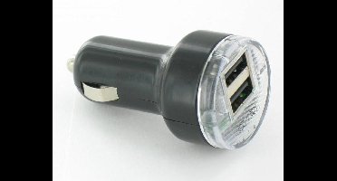 Dolphix autolader met twee USB Type-A poorten – 2.1A – 12V – Zwart