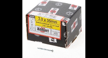 Kelfort Spaanplaatschroef platverzonken kop verzinkt T10 voldraad 3.0 x 35mm (Prijs per 200 stuks)