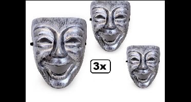 3x Masker nar zilver