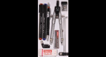 Aristo schoolset - GEOCollege - set 9-delig - passer - pigmentliner - vulpotlood - AR-80078