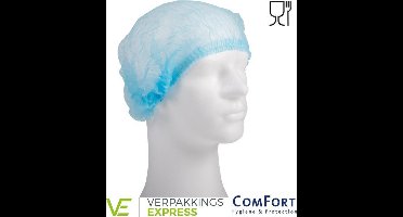 Haarnetje wokkel non-woven blauw 52 cm 100 stuks