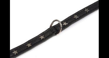 Leren halsband Stars. Zwart.