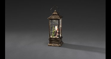 Konstsmide 2888 - Kerstdecoratie - 1 lamps LED sneeuwlantaarn met kerstman - 11x27 cm - op batterij - voor binnen - warmwit