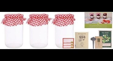 Aardbeienjam set met 3 potten vv schroefdeksel