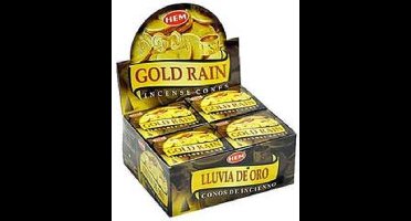 HEM Wierook Kegel Gold Rain (12 pakjes)