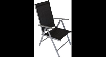 Opklapbare tuinstoelen - aluminium - 4 stuks- zwart