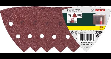 Bosch 25-delige schuurbladenset voor deltaschuurmachines - korrel 80