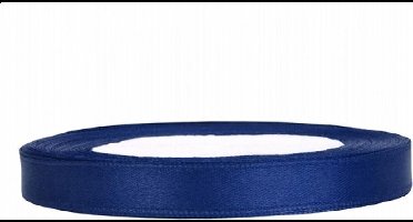 Satijn lint Navy Blue 6mm/rol 25 meter