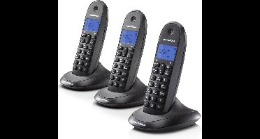 Motorola C1003 - Trio DECT telefoon - Zwart - 3 handsets