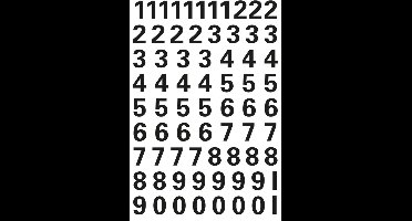 Herma 4159 Etiket met getallen 0-9 10mm Zwart-Transparant - 1 pakje met 1 velletje