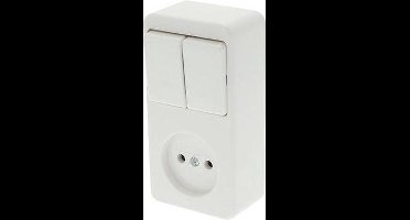 Berker Opbouw Combinatie - Serieschakelaar en Stopcontact - Polarwit