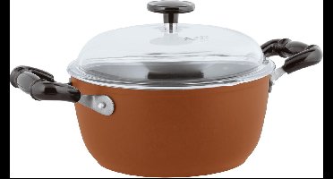 Sambonet Vintage Kookpan - Incl. Deksel - Aluminium - Ø24cm - Rood