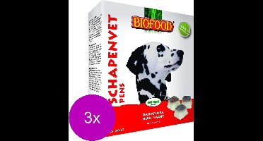 Biofood Schapenvet bonbons met Pens - Hond - Voedingssupplement -  3 x 40 bonbons