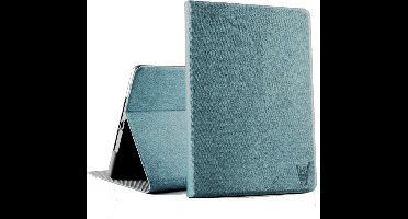 Hoes geschikt voor Samsung Galaxy Tab A 10.5 (2018) - Canvas Eco Kunstleer Book Case Smart Cover Blauw - Hoesje van iCall