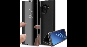 Hoesje geschikt voor Samsung Galaxy A8 2018 - Book Case Spiegel Zwart