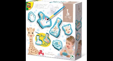 SES Creative - Sophie la girafe - Kleuren met Water in Bad - veilige kwast - figuren worden zichtbaar met water - herbruikbaar - Badspeelgoed – Badspeeltjes – vanaf 12 maanden