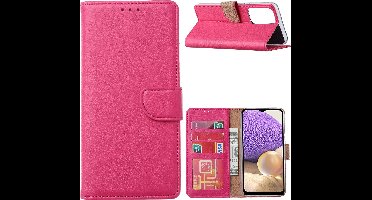 Hoesje Geschikt Voor Samsung Galaxy A73 hoesje bookcase Pink - Hoesje Geschikt Voor Samsung Galaxy A73 wallet case portemonnee hoesje - A73 5G Hoes met Pasjeshouder cover