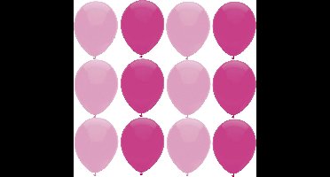 Haza Ballonnen verjaardag/thema feest - 200x stuks - roze/donkerroze