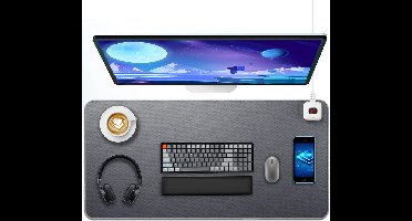 Currero Verwarmde Bureaumat - Bureau Onderleggen - Verwarmingsmat - Warmtemat - Muismat - Grijs